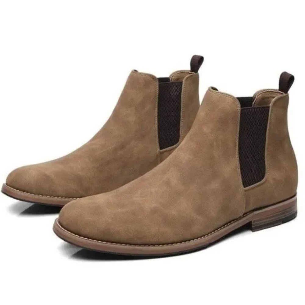 New Men's Slip-on Suede Boots - Camel2
